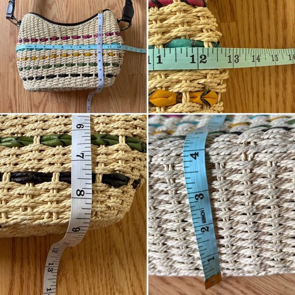 Brighton Woven Straw Shoulder Bag Colorful Striped Hobo Tote Boho Beach Coastal - Picture 11 of 13